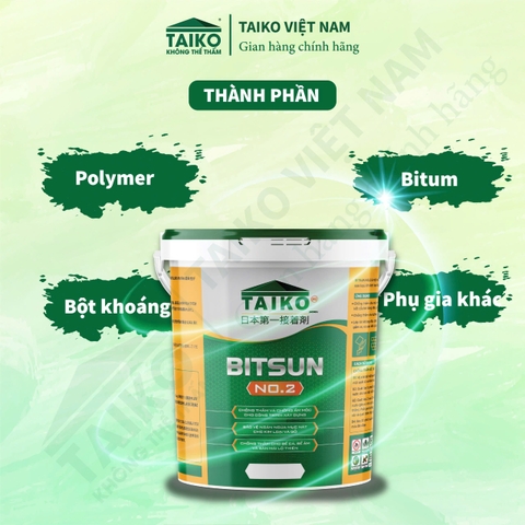 Sơn Chống Thấm Hồ Cá, Bể Cá Koi TAIKO BITSUN No.2 – Màu Đen, Pha Xi Măng Để Tăng Chịu Lực