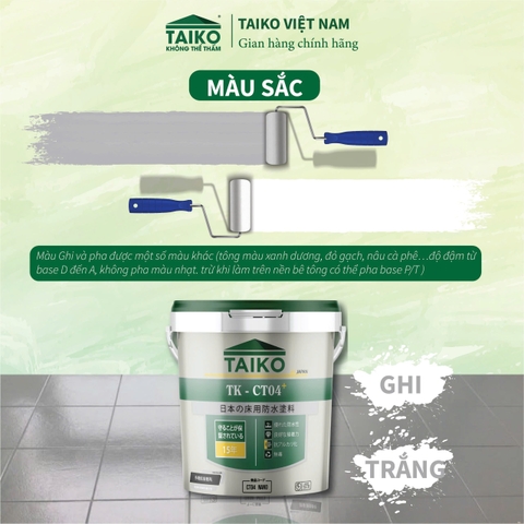 Sơn Chống Thấm Taiko CT4 – Thi Công Trực Tiếp Trên Bề Mặt Ẩm, Kháng Muối, Kháng Kiềm