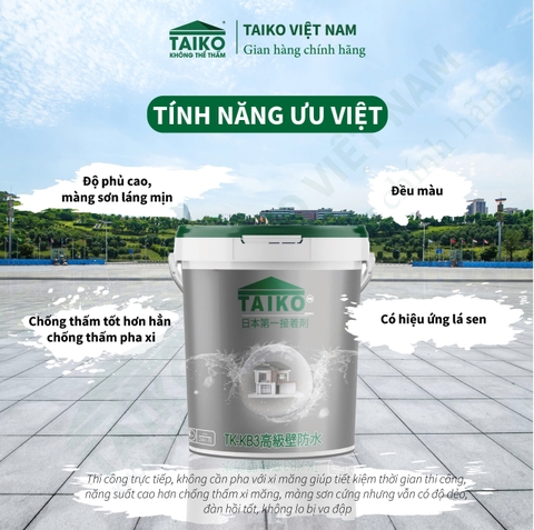 Sơn Chống Thấm Tường Đứng TAIKO KB3 – Gốc Nước, Không Pha Xi Măng, Bền 10 Năm
