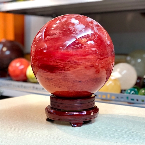 Quả Cầu Phong Thủy Đỏ Canxi – Vật Phẩm Thu Hút Tài Lộc, May Mắn Và Năng Lượng Mạnh Mẽ_KBPT13