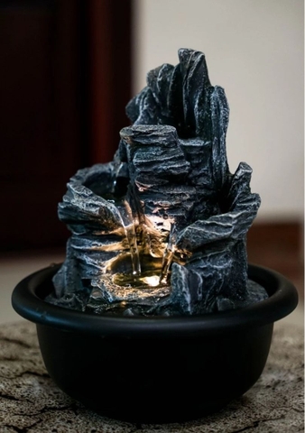 Thác nước phong thủy mini để bàn TNMKB15 – Thu hút tài lộc, trang trí sang trọng