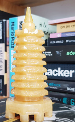 Tháp Văn Xương 9 tầng màu vàng thạch anh phong thủy _KBPT29