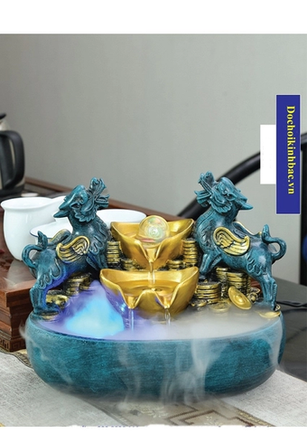 Thác nước tỳ hưu phong thủy KBPTTN01 - Khởi sinh khí thủy tài lộc để bàn