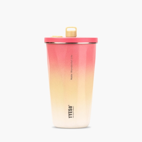 Cốc giữ nhiệt Tyeso có ống hút và nắp có thể thu vào giữ lạnh 24h , giữ nóng 6h 20oz（600ml)