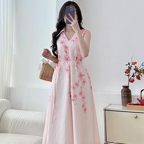 Đầm hoa dây cổ somi