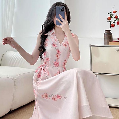 Đầm hoa dây cổ somi