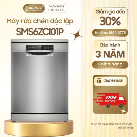 Máy rửa bát Bosch SMS6ZCI01P seri 6, sấy Zeolith