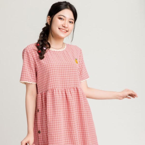 Váy Babydoll Viền Ren Caro