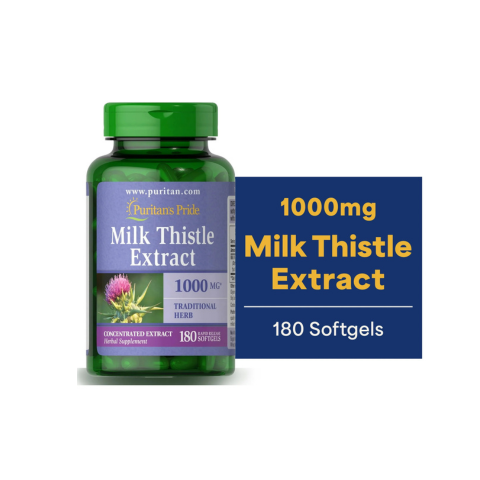 Viên uống giải độc gan Puritan's Pride Milk Thistle Extract 1000mg 180 viên của Mỹ