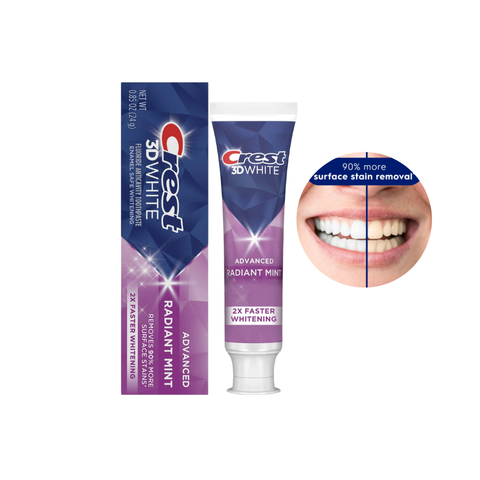 Kem đánh răng Crest 3D White Advanced Radiant Mint trắng răng ngừa sâu răng 93g Mỹ