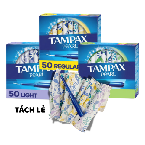 Băng vệ sinh tampon Tampax Pearl dạng ống tách lẻ Mỹ