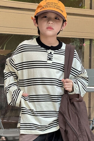Áo Dài Be Sọc Đen PL