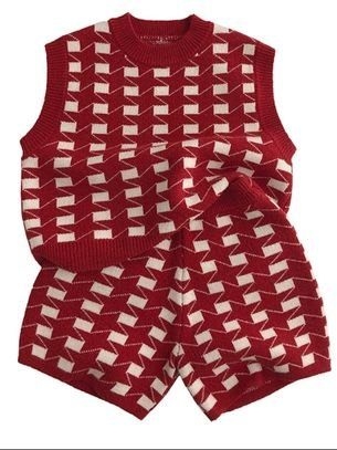 Set Len Ngắn Caro Trắng Đỏ MQ