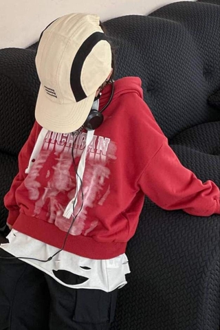 ÁO HOODIE DÀI ĐỎ
