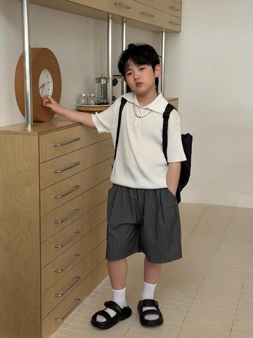 SN Áo Len Polo Kem+Quần Đen Sọc Ly