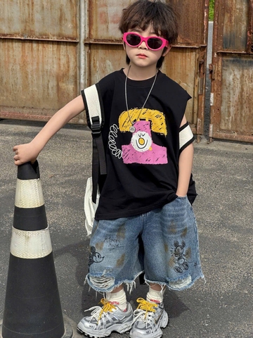QN Jean Xanh Hình Mickey AM