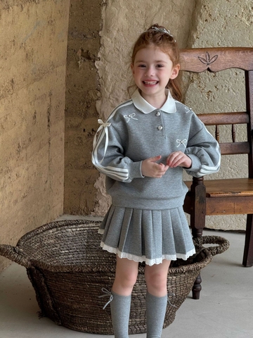 SN Áo Váy Xám Nơ Đá Ota