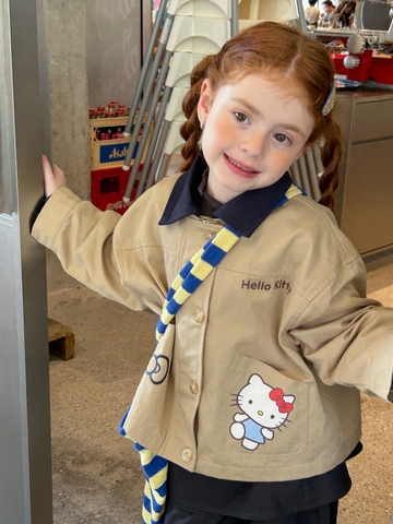 Áo Khoác Kaki Be Kitty Peach