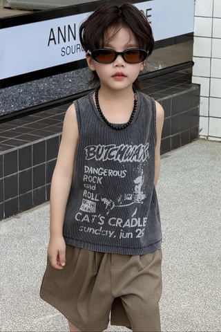 Áo Ba Lỗ Xám Hình AY