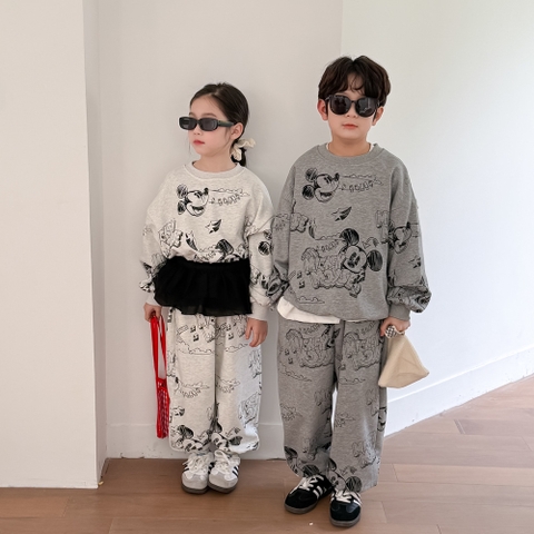 Set Dài Xám Đậm Mkey KM