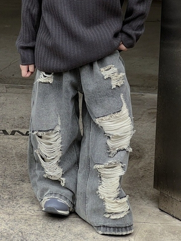 Quần Jean Dài Rách Xám AY