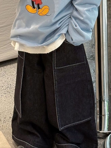 Quần Dài Jean Đen Viền Chỉ FS