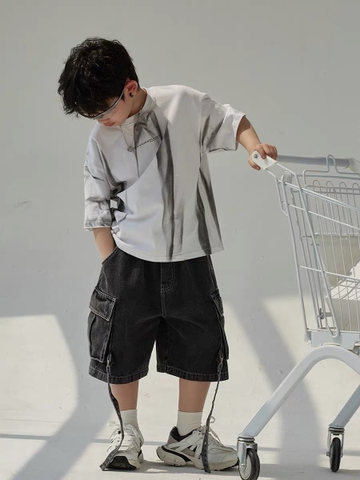 QUẦN JEAN NGẮN ĐEN DÂY TÚI LY