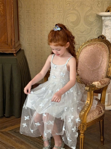 Váy Dài Xanh KTuyến Nơ Chengle