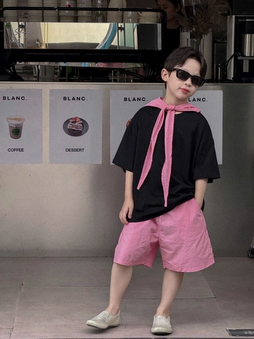 SN Áo Đen Quần Hồng Nón PL