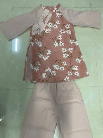 Set Áo Dài Hồng Hoa