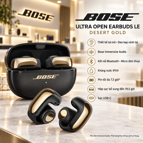Tai nghe Bose chính hãng - Ultra Open Earbuds LE Desert Gold – Tai nghe tai mở - Màu đen vàng | JapanSport