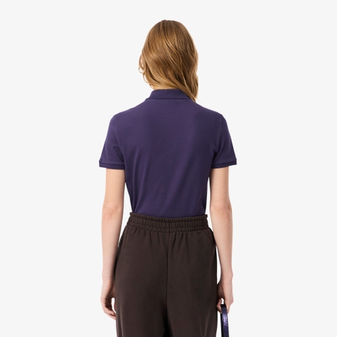 Áo Polo Lacoste nữ Chính hãng - L.12.D Slim Fit Stretch Petit Piqué - Màu Tím | JapanSport PF5462-51-ZSV