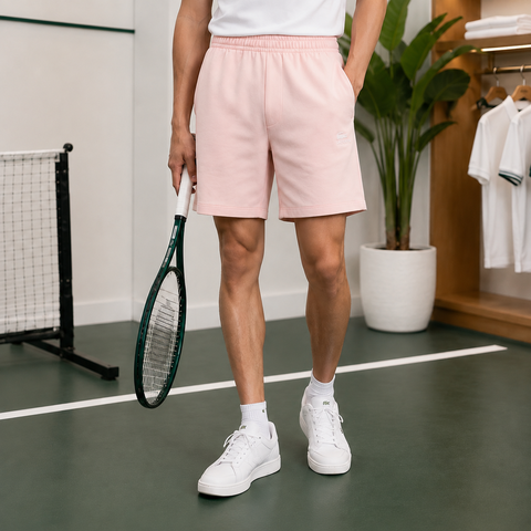 Quần Short Lacoste Chính hãng - Printed Cotton Fleece Shorts - Màu Hồng | JapanSport GH0990-51-T03