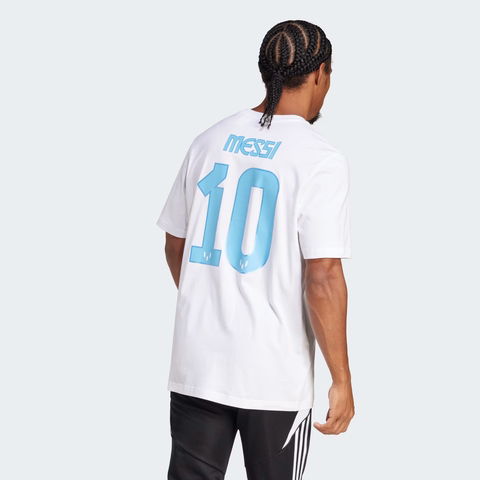 Áo Phông Adidas Nam Chính Hãng - Graphic T-shirt featuring Messi - Màu Trắng | JapanSport JJ1418