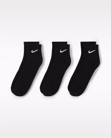 Set Tất Nike Chính Hãng - Everyday Cushioned Ankle Socks - Đen | JapanSport SX7667-010