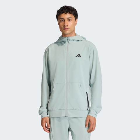 Áo Khoác Adidas Nam Chính Hãng - D4T WORKOUT FULL-ZIP HOODIE - Màu Xanh | JapanSport KA4824