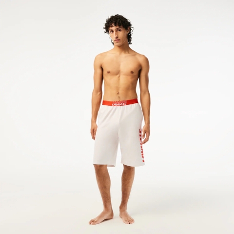 Quần Short Lacoste Chính hãng - Contrast Logo Waistband  - Màu Trắng | JapanSport GH5960-51-3C7