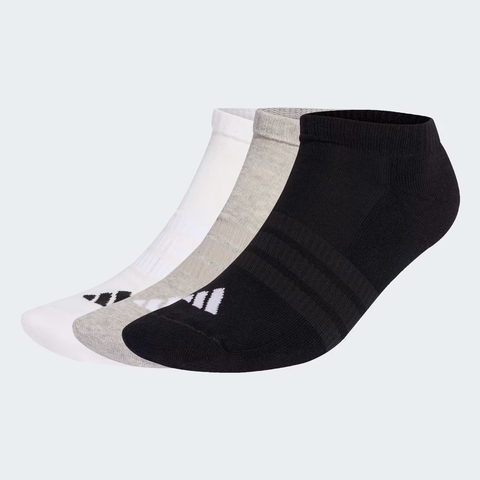 Set Tất Adidas Chính Hãng - Cushioned Essentials Low Cut Socks 3 Pack - Màu Trắng / Đen | JapanSport KD6721