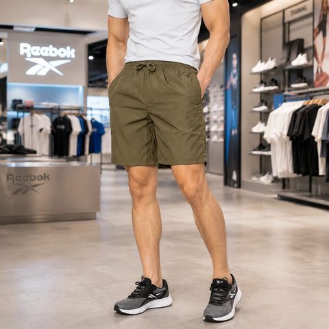 Quần Shorts Reebok Nam Chính Hãng - Classics Brand Proud Woven Shorts - Màu Olive | JapanSport HE9614