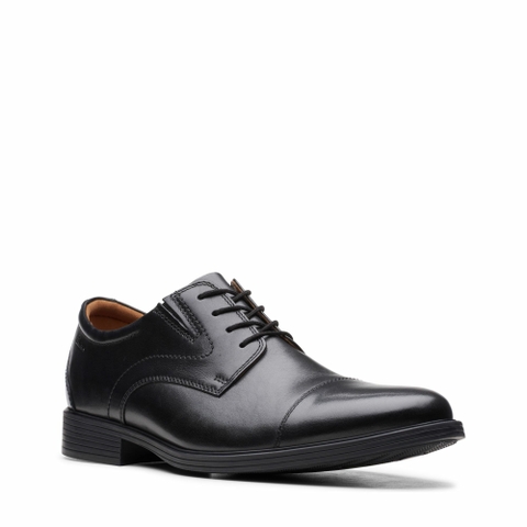 Giày Clark Nam Chính Hãng - Mens Clarks Whiddon Cap Oxford - Đen | JapanSport 261-52912