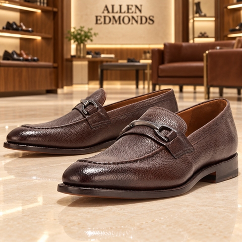 Giày Allen Edmonds Nam Chính Hãng - SIDNEY, DARK BROWN LE - Màu Nâu | JapanSport 8325