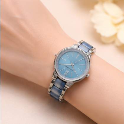 Đồng hồ Anne Klein Chính hãng - Resin Bracelet Watch - AK/1413LBSV - Màu Xanh | JapanSport
