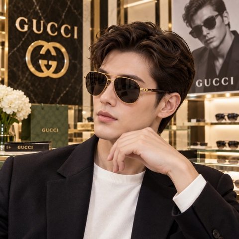 Kính Gucci Nam Nữ Chính hãng - GG1220S-002 – Gold/Brown - 59mm | JapanSport