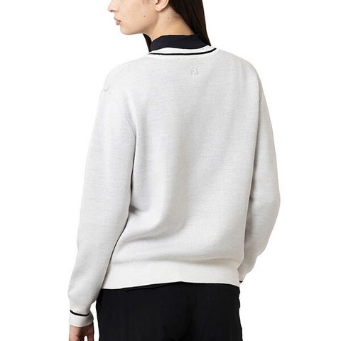 Áo Dài Tay FOOTJOY Chính Hãng - Women’s Cropped Argyle Long Sleeve Crew Neck Sweater - Màu Trắng | JapanSport 38694-FJW-F25-M02