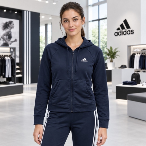 Áo Khoác Adidas Chính Hãng - Slim Set-up Zip-Up Hoodie - Màu Navy | JapanSport DZ6246