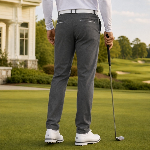 Quần Dài FOOTJOY Chính Hãng - Golf Men's Micro Check Stretch Long Pants - Màu Xám | JapanSport 32156 FJ-F24-P12