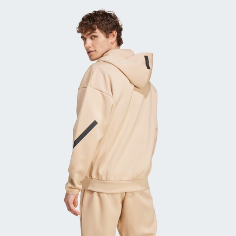 Áo Khoác Adidas Nam Chính Hãng - ZNE Track Jacket with Hood and Full-Body Zip Closure  - Màu Be | JapanSport JF2445