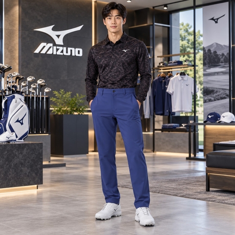 Quần dài Golf Mizuno Nam Chính Hãng - Stretch Tapered Move Pants - Màu xanh | JapanSport E2MFC524-22