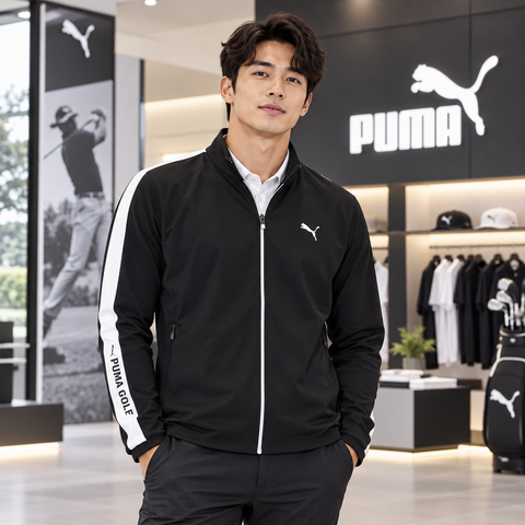 Áo Khoác Puma Chính Hãng -  PF Stretch Wind Mix FZ Jacket - Màu Đen  | JapanSport 630308-01