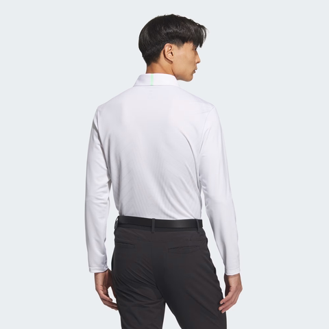 Áo Dài Tay Adidas Nam Chính Hãng - Jacquard Polo Long Sleeve - Màu Trắng | JapanSport JM9538